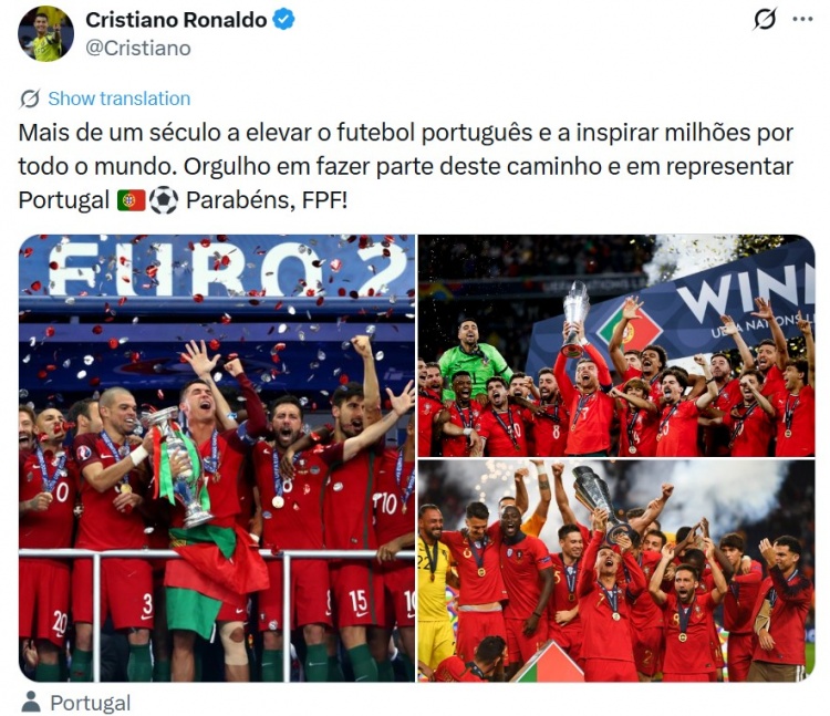 开云体育app-葡足协成立112周年！C罗晒队史三冠：身披战袍为国出征，倍感自豪